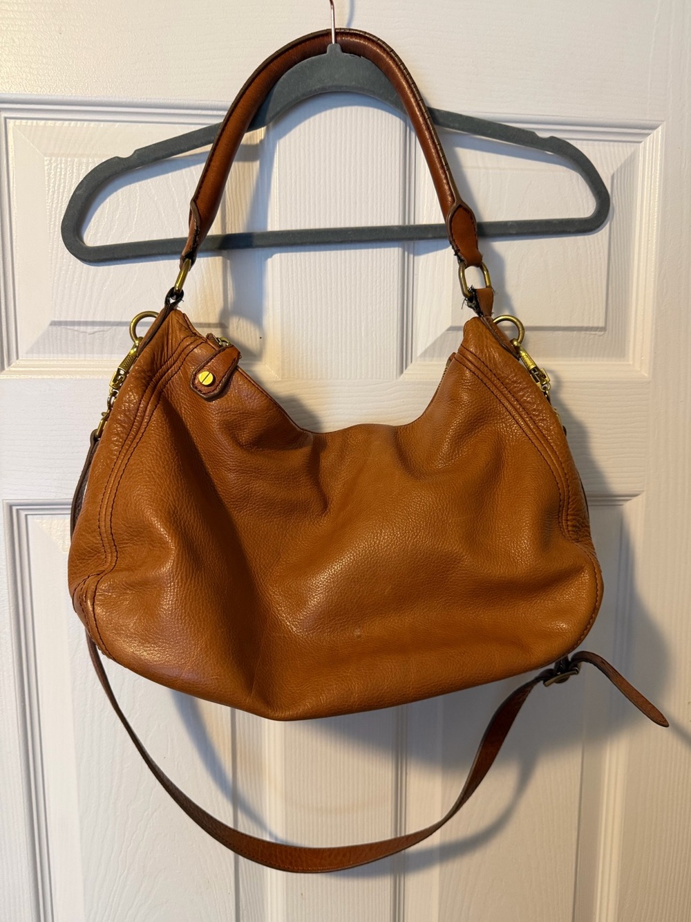 J. crew Genuine leather tan saddle shoulder crossbody bag